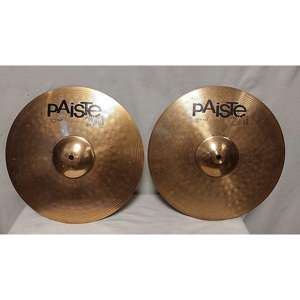 Used Paiste 14in 201 Bronze Hi-hat Pair Cymbal