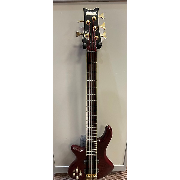 Used Schecter Guitar Research Damien Elite 5 String Left Handed Electric Bass Guitar