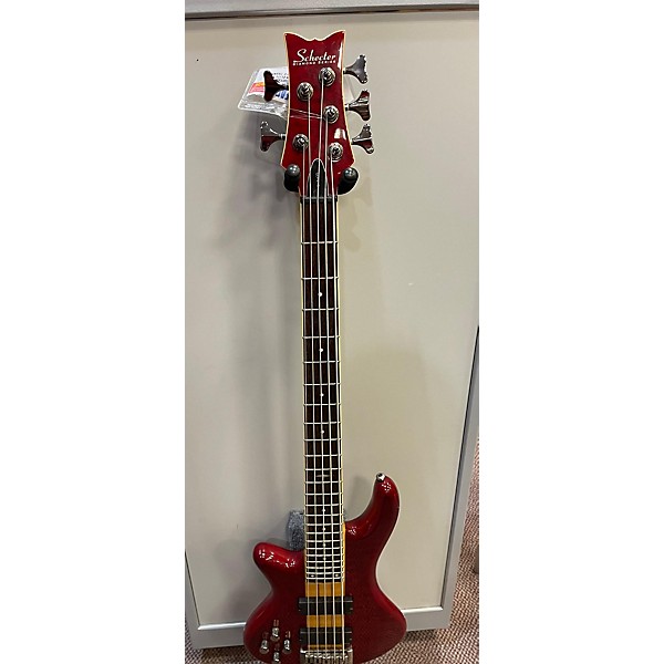 Used Schecter Guitar Research Damien Elite 5 String Left Handed Electric Bass Guitar