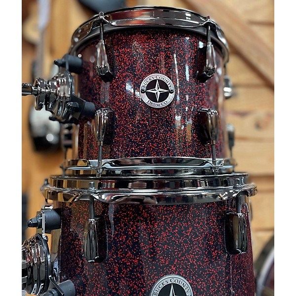 Used Used 2023 Bucks County Drum Co 4 piece Prime Series Birch Red Galaxy Drum Kit