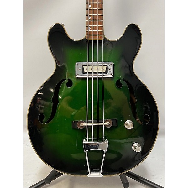 Vintage Teisco 1960s Hollowbody Electric Bass Guitar