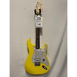 Used Fender Tom Delonge Signature Stratocaster Graffiti Yellow Solid Body Electric Guitar