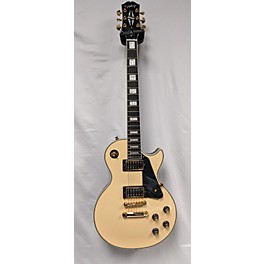 Used Epiphone Used Epiphone Les Paul Custom Blackback Antique Ivory Solid Body Electric Guitar