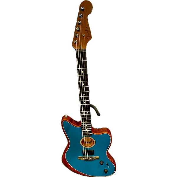 Used Fender Used Fender AMERICAN ACOUSTASONIC JAZZMASTER Ocean Turquoise Acoustic Electric Guitar