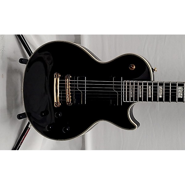 Used Epiphone Used Epiphone Matt Heafy Les Paul Custom 7 Black And Gold Solid Body Electric Guitar