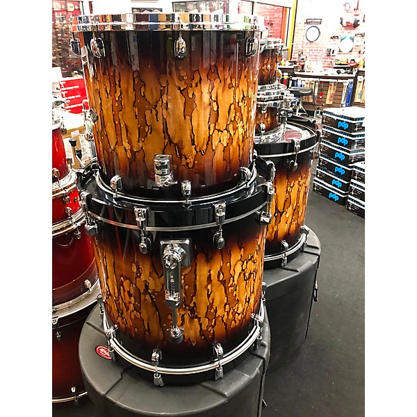 Used TAMA Used TAMA 5 piece Starclassic Birch Bubinga Drum Set Molten Brown Burst Drum Kit