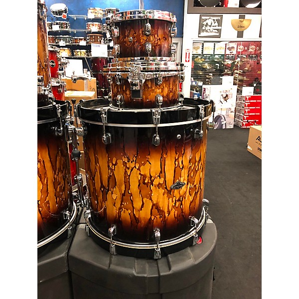 Used TAMA Used TAMA 5 piece Starclassic Birch Bubinga Drum Set Molten Brown Burst Drum Kit