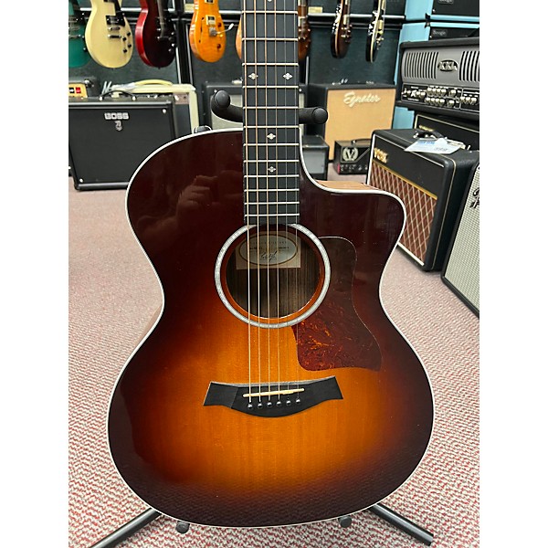 Used Used Taylor 214CE Deluxe Sunburst Acoustic Electric Guitar