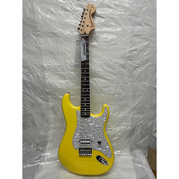 Used Fender Tom Delonge Signature Stratocaster Graffiti Yellow Solid Body Electric Guitar