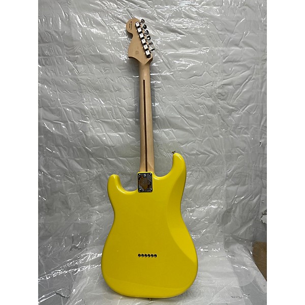 Used Fender Tom Delonge Signature Stratocaster Graffiti Yellow Solid Body Electric Guitar