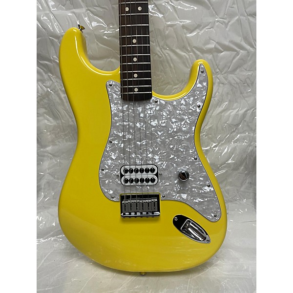 Used Fender Tom Delonge Signature Stratocaster Graffiti Yellow Solid Body Electric Guitar