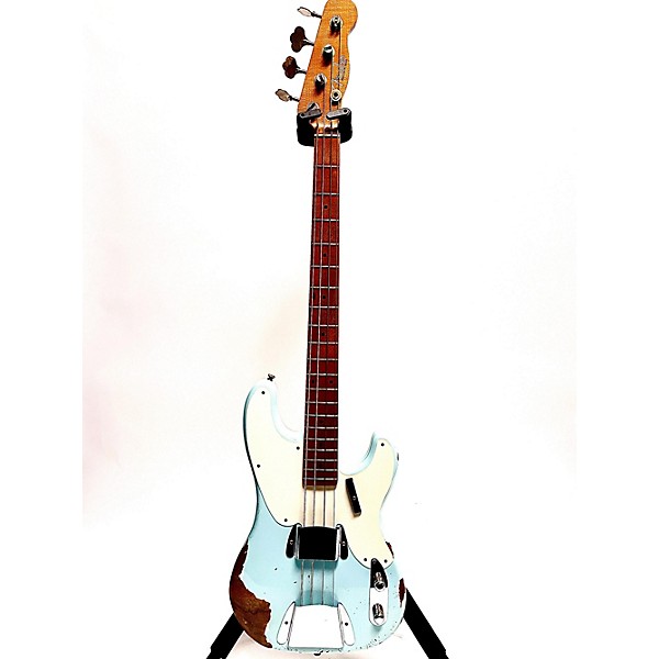 Used Fender Used 2020 Fender CUSTOM SHOP PRECISION HEAVY 1955 RELIC Sonic Blue Electric Bass Guitar