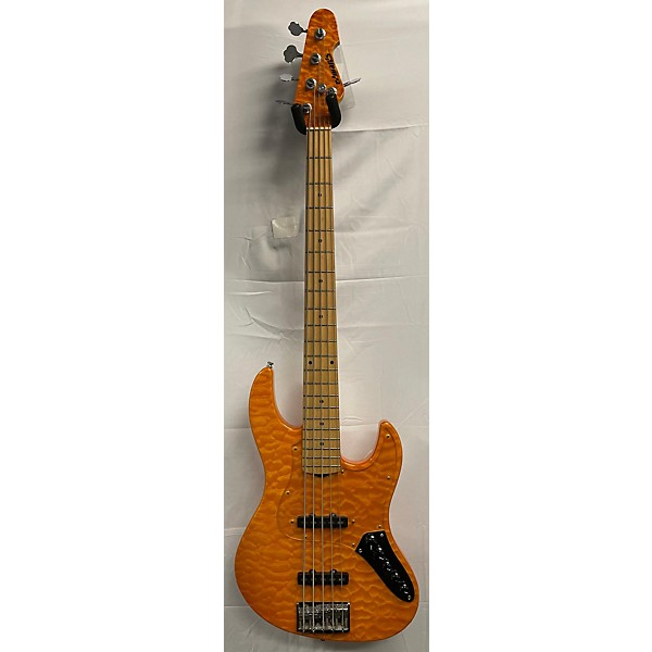 Used Used Edwards E-AM-128QM Orange Electric Bass Guitar