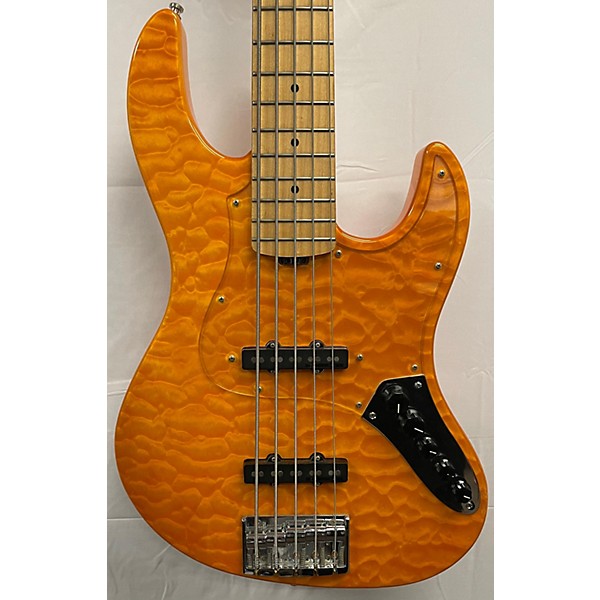 Used Used Edwards E-AM-128QM Orange Electric Bass Guitar