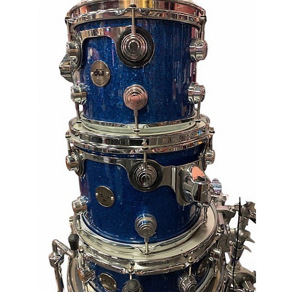 Used DW 5 Piece CONTEMPORARY CLASSIC BLUE SPARKLE Drum Kit