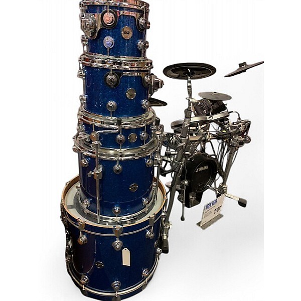 Used DW 5 Piece CONTEMPORARY CLASSIC BLUE SPARKLE Drum Kit