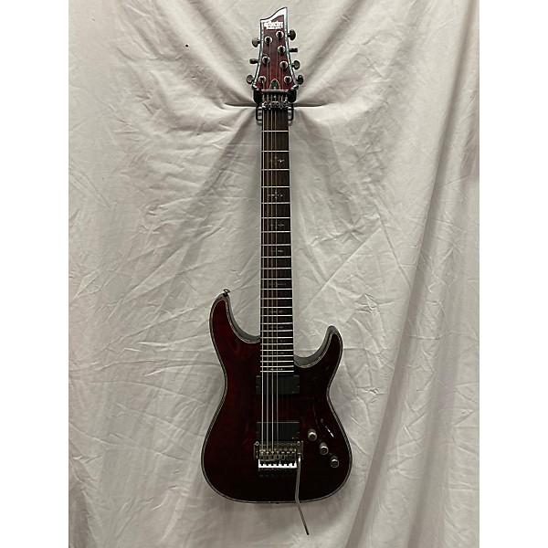 Used Used Schecter Guitar Research Hellraiser C7 Floyd Rose Black Cherry Solid Body Electric Guitar