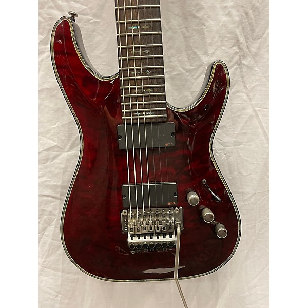 Used Used Schecter Guitar Research Hellraiser C7 Floyd Rose Black Cherry Solid Body Electric Guitar