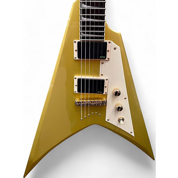 Used ESP LTD KIRK HAMMETT SIGNATURE KH-V GOLD SPARKLE Solid Body Electric Guitar