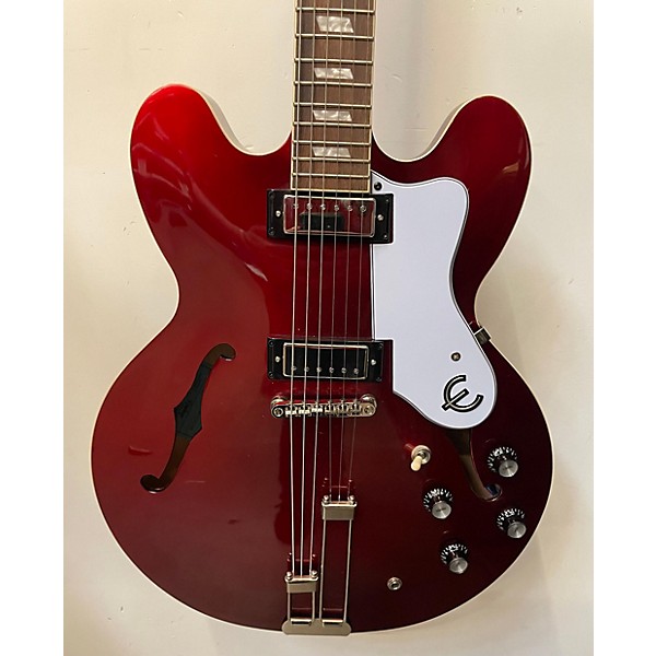 Used Epiphone Used Epiphone Riviera Sparkling Burgandy Hollow Body Electric Guitar