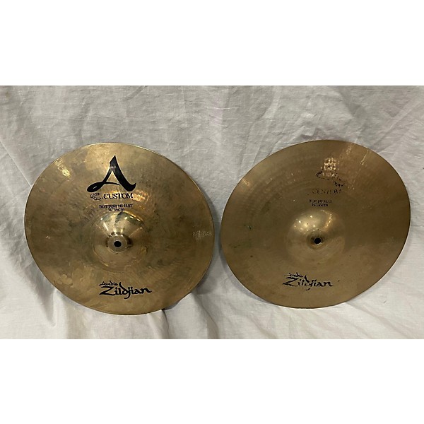 Used Zildjian 14in A Custom Hi Hat Pair Cymbal