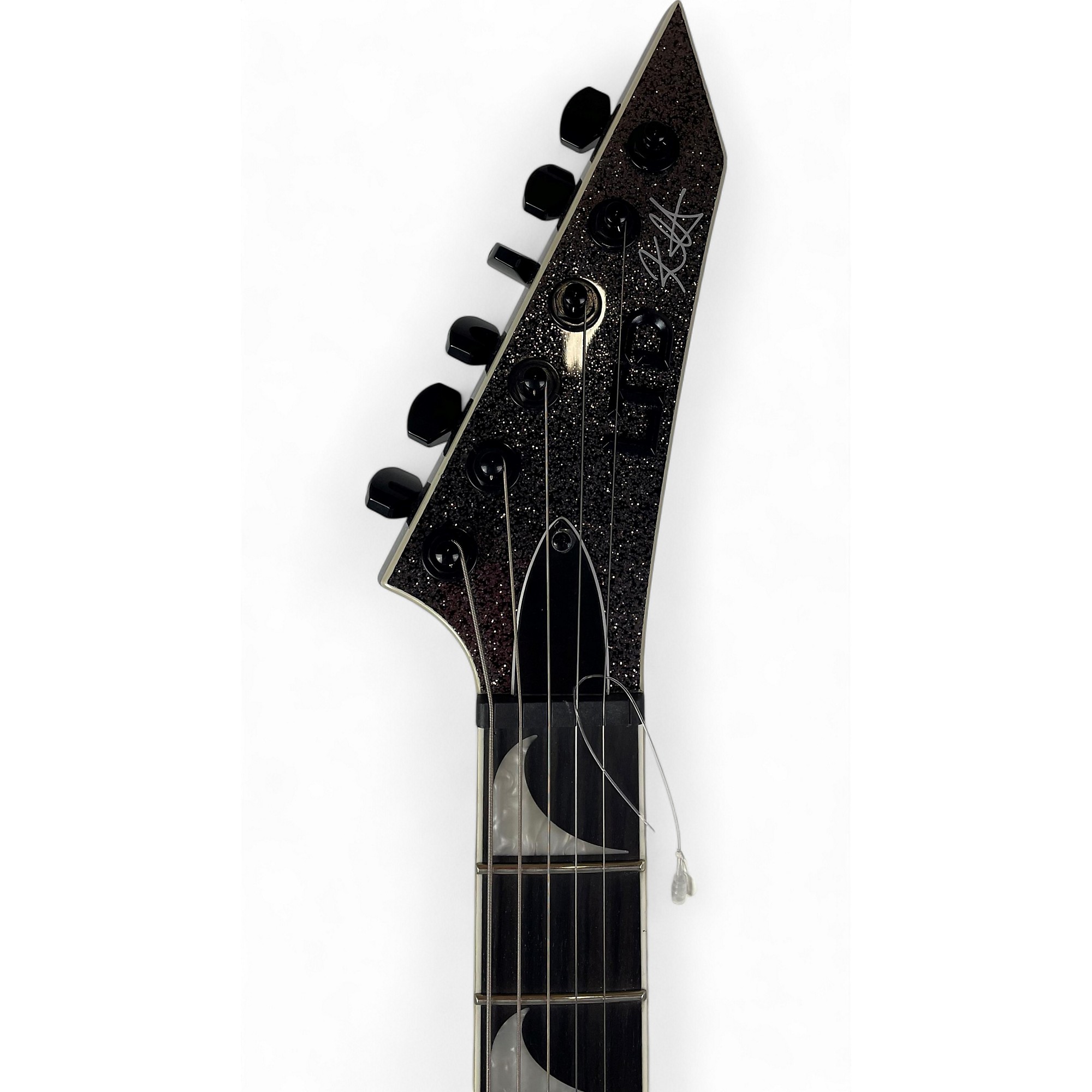 Used ESP LTD Kirk Hammett Signature KH-V Black Sparkle Solid Body