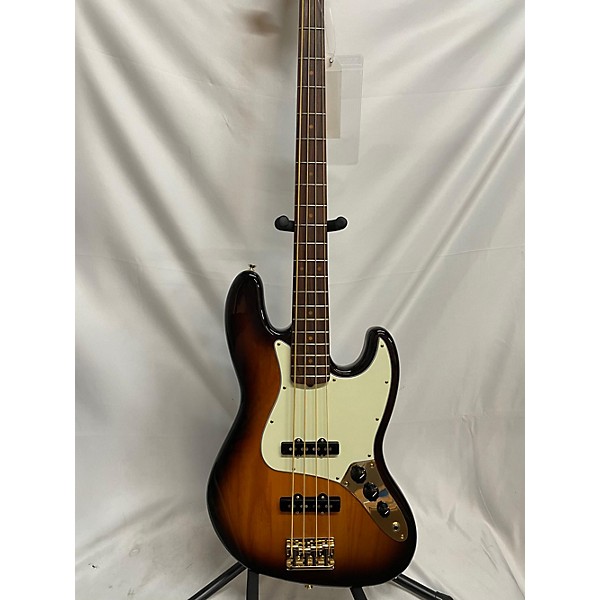 Used Fender Used Fender 75th Anniversary Commemorative American Jazz Bass 2 Color Sunburst Electric Bass Guitar