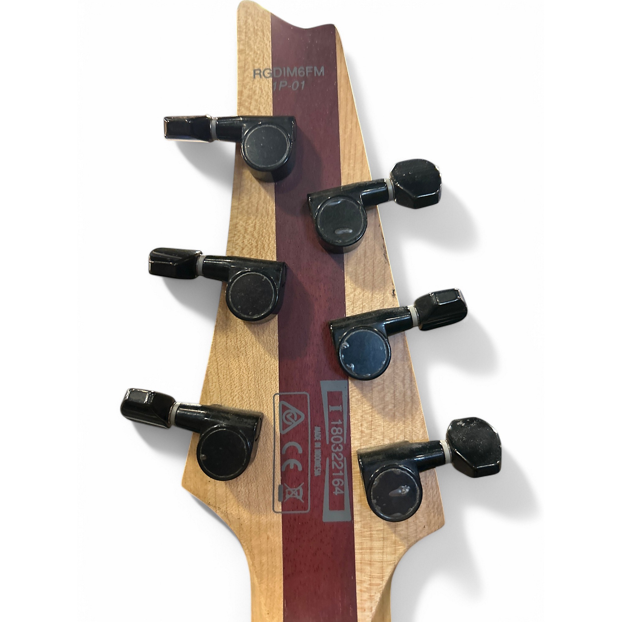 Used Ibanez Iron Label RGDIM6FM Multi Scale Cerulean Blue Burst