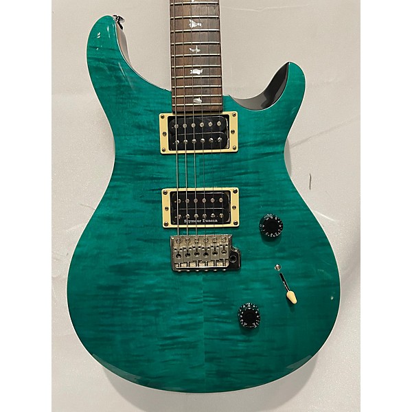 Used PRS Used PRS SE Custom 24 Aqua Trans Solid Body Electric Guitar