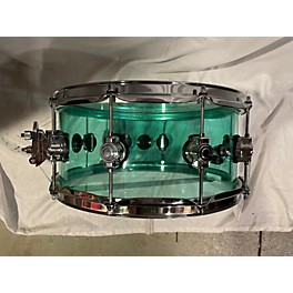 Used DW Used DW 14X6.5 Design Series Acrylic Snare Drum 14 X 6.5 In. Sea Glass Drum Sea Glass