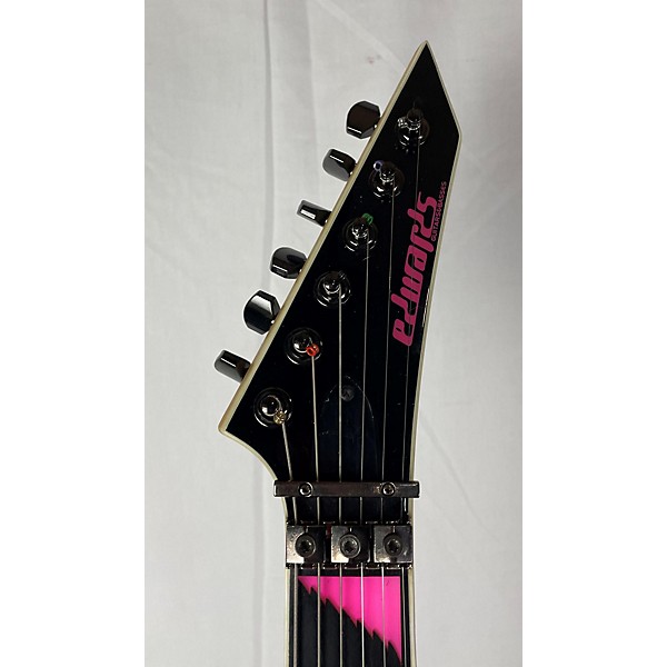 Used Edwards Used Edwards E-AL-168 Alexi Signature Black And Pink Solid Body Electric Guitar