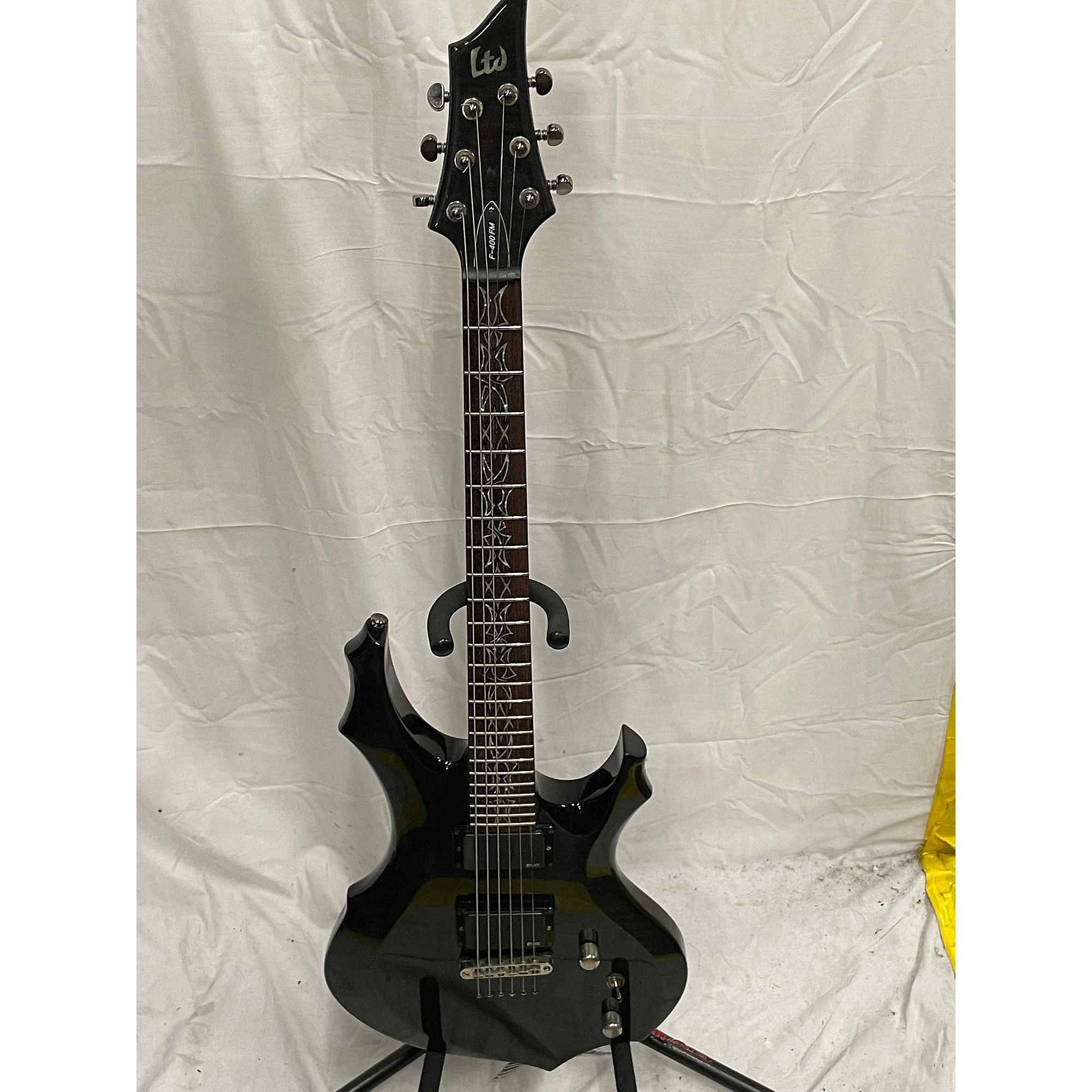 Used ESP LTD F400FM Solid Body Electric Guitar Trans Black | Guitar Center