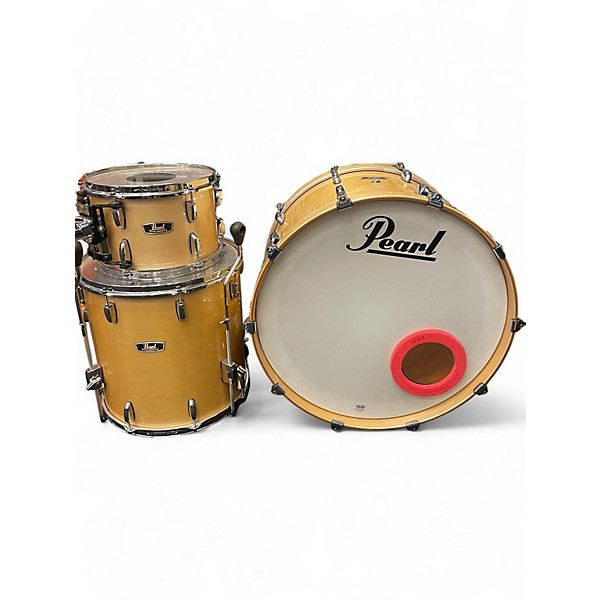 Used Used Pearl 3 piece Wood-Fiberglass Fibes Platinum Mist Drum Kit