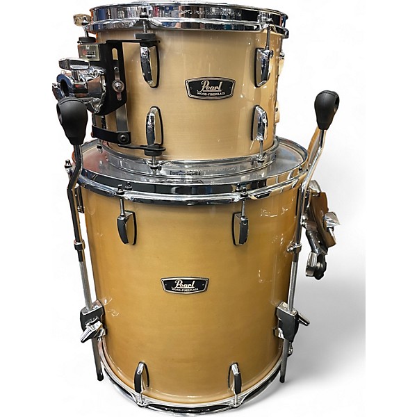 Used Used Pearl 3 piece Wood-Fiberglass Fibes Platinum Mist Drum Kit