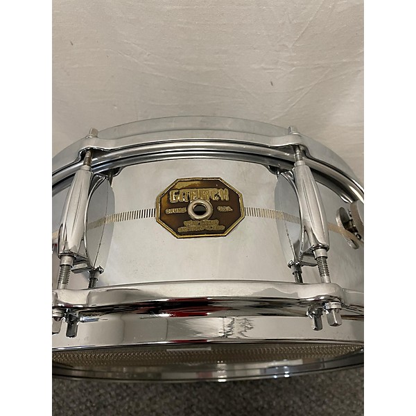 Used Gretsch Drums 14X5.5 Stop Sign Badge Chrome Over Brass Drum