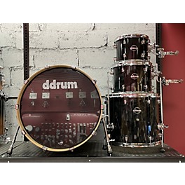 Used ddrum Used Ddrum 4 piece Dominion Birch With Ash Veneer Trans Black Drum Kit