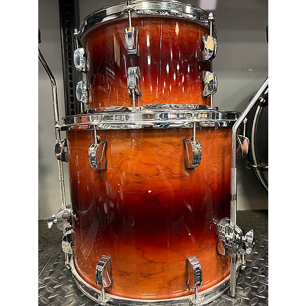 Used Used Odery 3 piece Eyedentity Bubinga/Sapele Explosion 2 Tone Sunburst Drum Kit