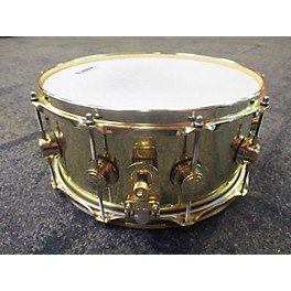 Used DW 6.5X14 COLLECTOR'S SERIES Polished Brass With Gold Hardware Drum