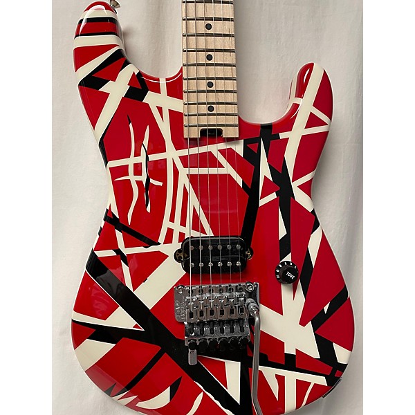 Used EVH 2020s Striped Series Solid Body Electric Guitar Red with Black