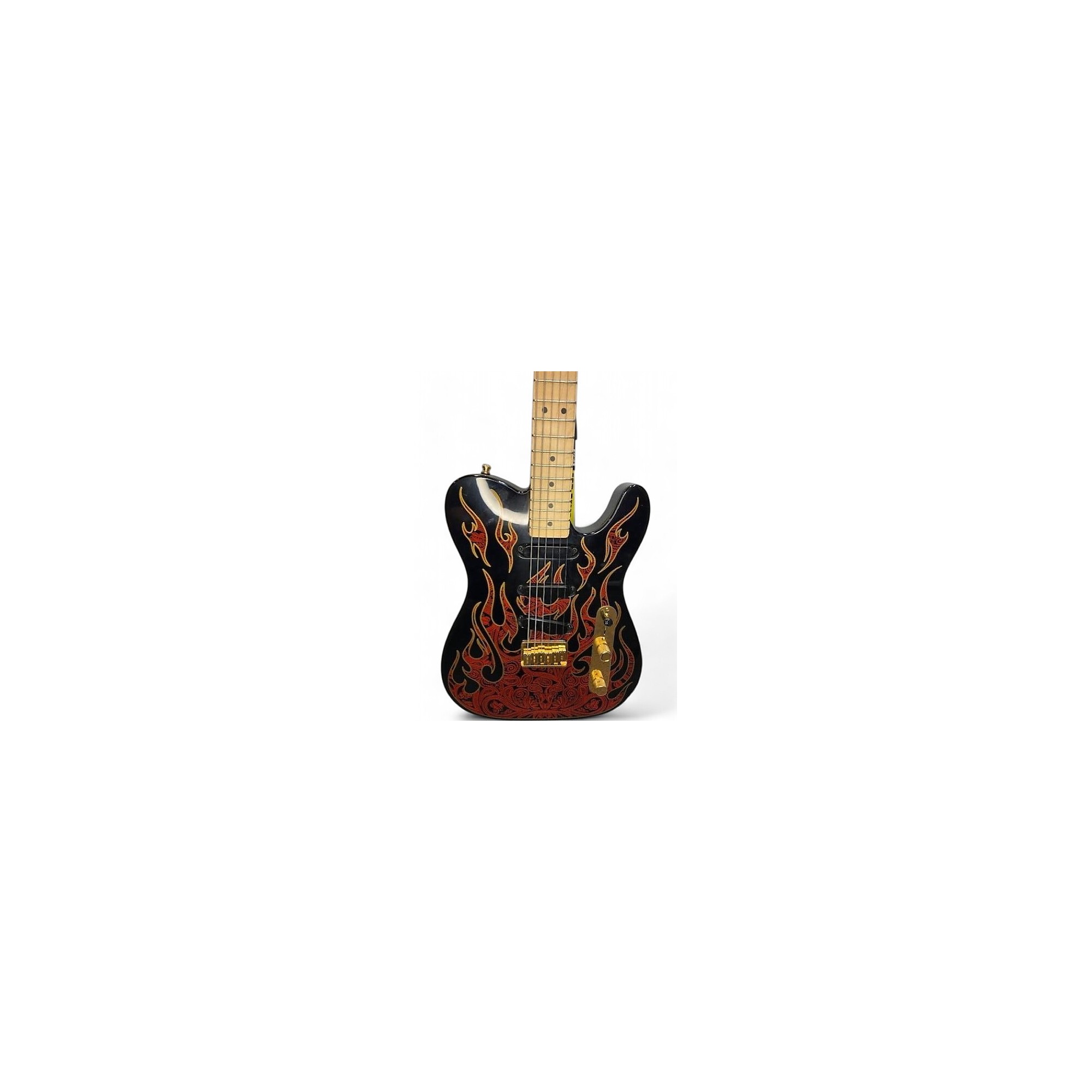 Vintage 1994 Fender JAMES BURTON TELECASTER Red Flame Solid Body