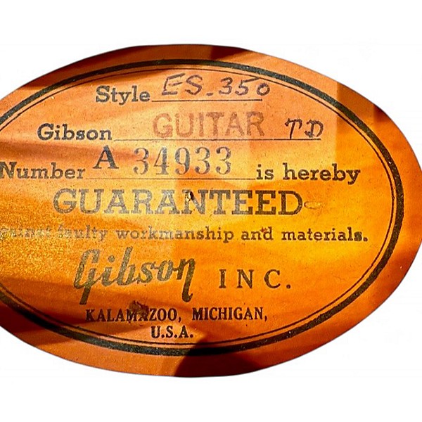 Vintage 1960 Gibson ES-350T Sunburst Hollow Body Electric Guitar