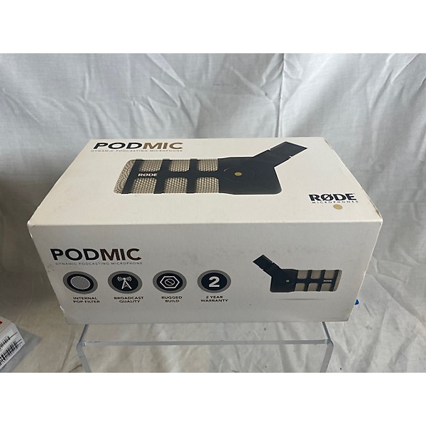 Used RODE PodMic Dynamic Podcasting Microphone Black Dynamic Microphone