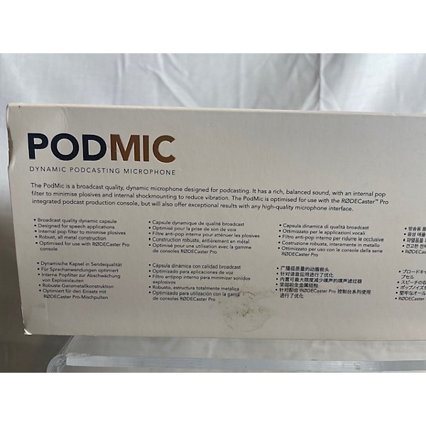 Used RODE PodMic Dynamic Podcasting Microphone Black Dynamic Microphone