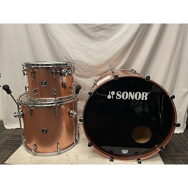 Used SONOR Used SONOR 3 piece DELITE MAPLE CHAMPAGNE SPARKLE Drum Kit