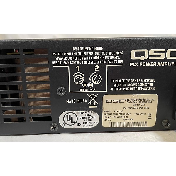 Used QSC PLX3102 Power Amp