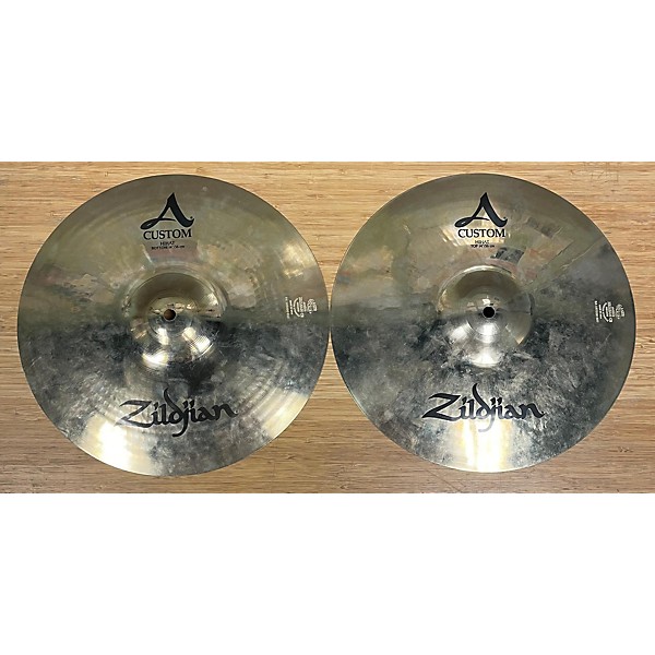 Used Zildjian 14in A Custom Hi Hat Pair Cymbal