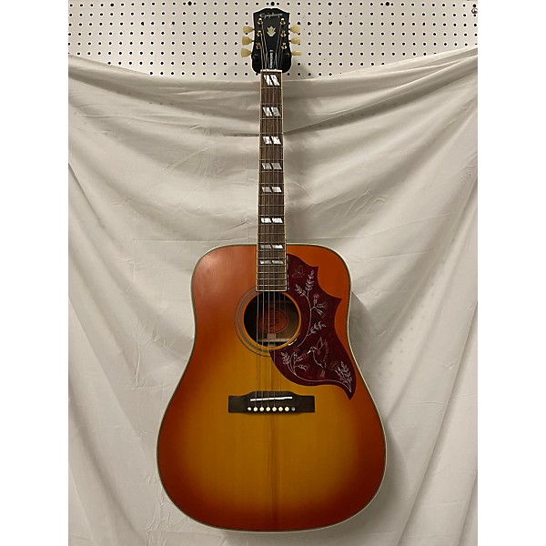 Used Epiphone Inspired By Gibson Hummingbird Acoustic Guitar