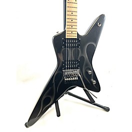 Used Kramer Used Kramer Gunstar Voyager Tracii Guns Black Metal Ghost Flames Solid Body Electric Guitar