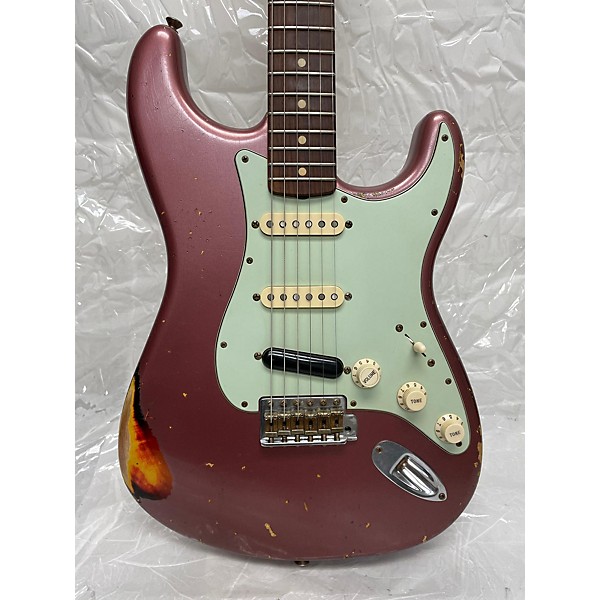 Used Fender Used 2014 Fender Imperial Arc Relic 1960 Strat Paul Waller Master Build Burgundy Mist Over Sunburst Solid Body...