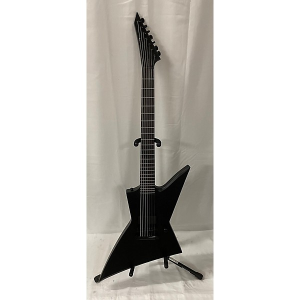 Used ESP LTD EX7 Baritone Black Metal Solid Body Electric Guitar